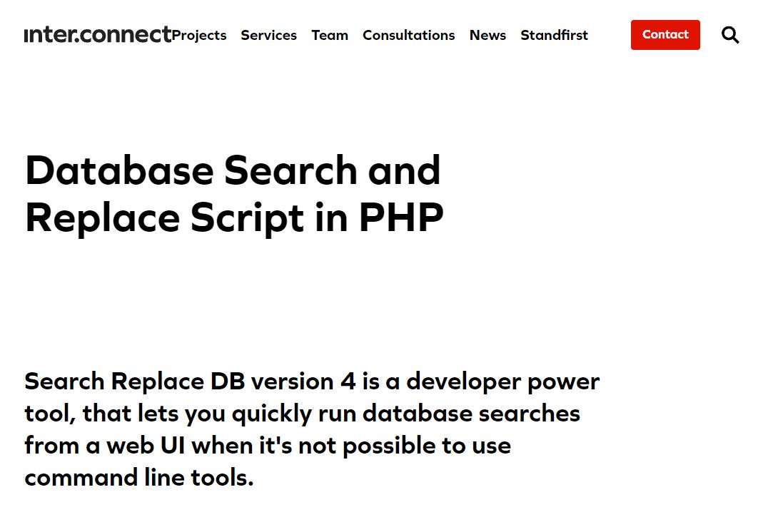 Database Search and Replace Script in PHPのダウンロード